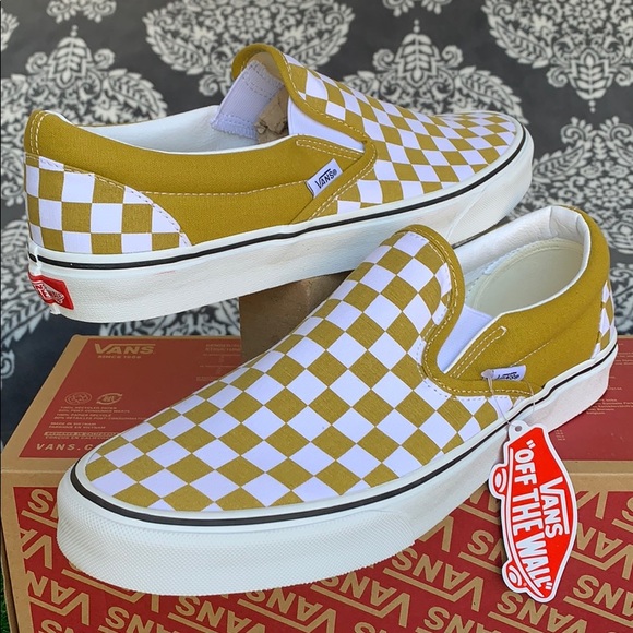 VANS CLASSIC SLIP ON CHECKERBOARD OLIVE OIL MEN’S - Picture 2 of 16